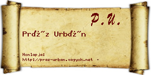 Práz Urbán névjegykártya
